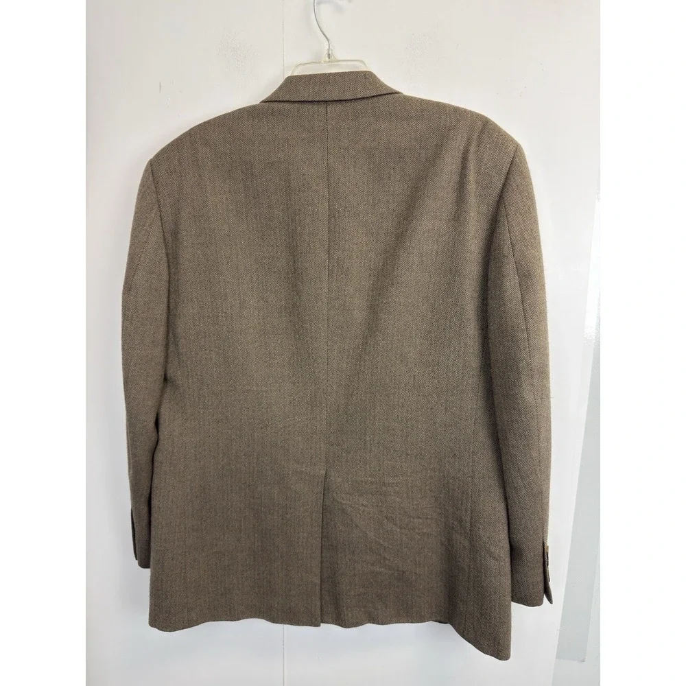 Geoffrey‎ Beene Men's Size 40R Brown Herringbone Wool Blazer Sports Coat Made